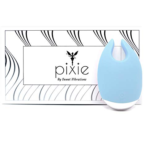 Pixie - Clitoris Vibrator - Magical Sex Toy with 10 Powerful Settings for Women and Couples, Waterproof Body Safe Silicone, Rechargeable, Quiet, by Sweet Vibrations (Sky Blue)