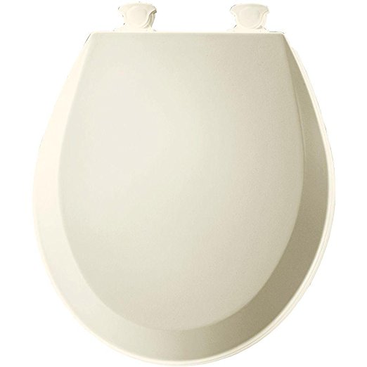Bemis 500EC346 Molded Wood Round Toilet Seat With Easy Clean and Change Hinge Biscuit/Linen