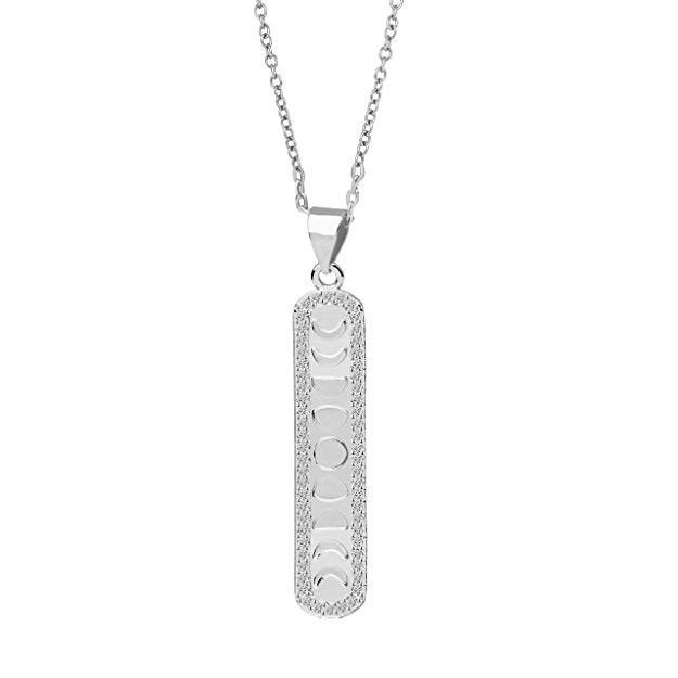 KUIYAI Moon Phase Necklace Bar Pendant Triple Goddess Jewelry