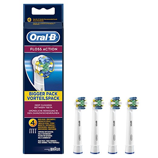 Braun Oral-B EB25-4 Floss Action Replacement Rechargeable Toothbrush Heads - Pack of 4