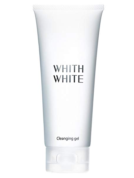 WHITH WHITE Facial Cleansing Gel, Made in Japan 日本, Skin Care Makeup Remover, Washes Pore Clogging Dirt Mascara Eye Makeup, 4.4Fluid Ounce（130ｇ）