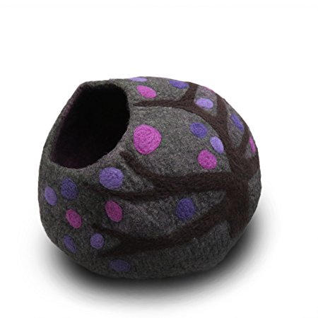 Wool Cat Cave and Bed - Eco Kitty Cave - eco friendly, fair trade, handmade, organic cat bed and hideout - 20" extra large