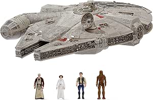 Star Wars Micro Galaxy Squadron Millennium Falcon - 9-Inch Assault Class Vehicle with Four 1-Inch Micro Figure Accessories