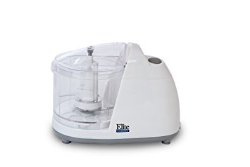 Elite Cuisine EMC-001 Maxi-Matic 1.5 Cup Mini Food Chopper with Stainless Steel Blades and Safety Lock Cover, White