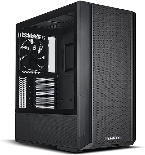 Lian Li LancooL 216 Black Steel/Tempered Glass ATX Mid Tower Computer Case,2X 160 mm PWM Fans Included (Non-RGB)- LANCOOL 216X Black