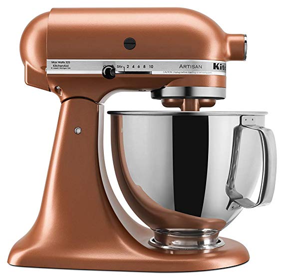 KitchenAid KSM150PSCE Artisan Stand Mixers, 5 quart, Copper Pearl (Renewed)