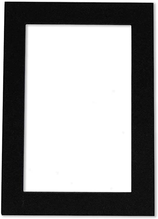 11x14 Mat Bevel Cut for 9x12 Photos - Acid Free Black with Black Core Precut Matboard with Backing Board and Crystal Clear, Self Seal Photo Mat Bag - for Pictures, Photos, Framing - 4-ply Thickness