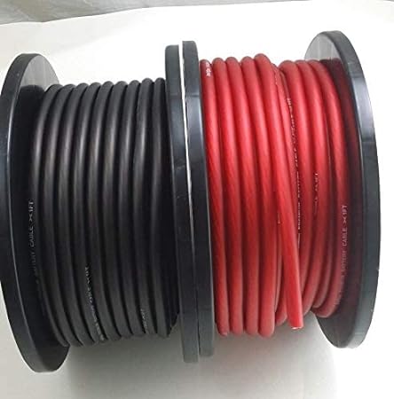 Install Bay 6 Gauge AWG Wire Cable 20 FT 10 Black 10 Red Power Ground Stranded Primary