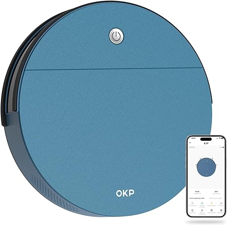 OKP Robot Vacuums, 3000Pa Strong Suction Robotic Vacuum Cleaner with Alexa/WiFi/App, Tangle-Free Automatic Self-Charging Robot Vacuum for Pet Hair Hard Floor Carpet