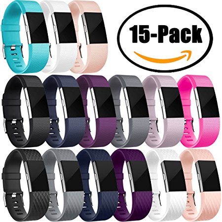 For Fitbit Charge 2 Bands, Maledan Replacement Accessory Wristands for Fitbit Charge 2 HR, Large Small