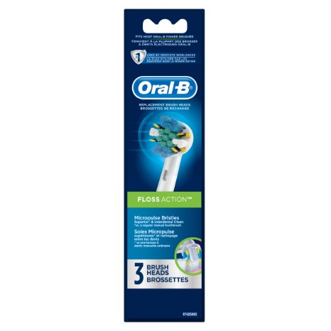 Oral-B Floss Action Replacement Electric Toothbrush Head 3 Count