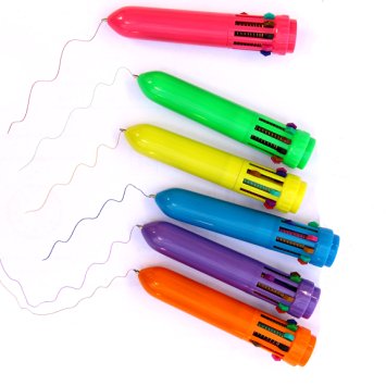 Dazzling Toys Plastic Neon Mini Shuttle Pens - Pack of 24 - Pen Measures: 3 3/4 Inch