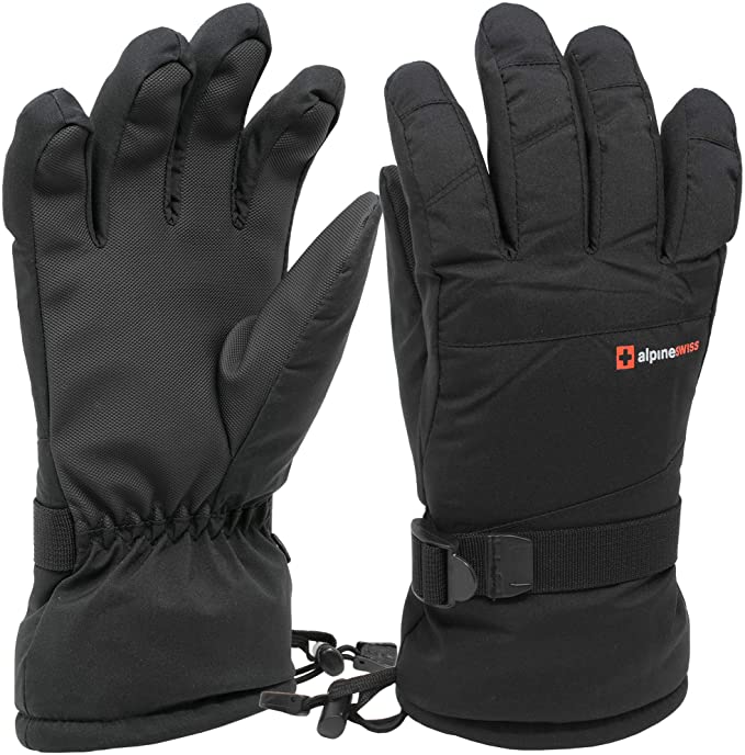 Alpine Swiss Mens Waterproof Gauntlet Ski Gloves Winter Sport Snowboarding Windproof Warm 3M Thinsulate