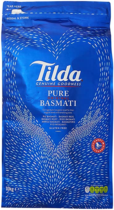 Tilda Pure Basmati Rice, 10kg