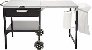 Cuisinart CPT-2150 Prep 'n Cook Outdoor Table & Grill Stand, Black/Stainless Steel