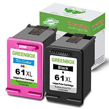 GREENBOX Remanufactured Ink Cartridge Replacement for HP 61XL 61 XL Used in HP Envy 4500 5530 5534 5535 Deskjet 1000 1010 1510 1512 2540 3050 3510 3050A Officejet 2620 4630 4635 (1 Black, 1 Tri-Color)
