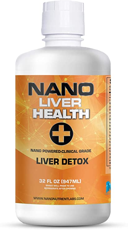 Nano Liver Health | Maximum Strength Liver Support Supplement | Liquid Detox Cleanse | 200mg DHM, Milk Thistle, Ginseng, Turmeric & 72 Trace Minerals | 5X Better Absorption | 32oz
