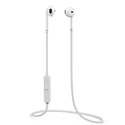 Wireless Bluetooth Headphones - Advance White Headphones Made Sweat Proof With EDR Aptx Audio Technology, Mic, And Centerpiece Controls For Physical Activities L (WHITE)
