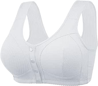 Daisy Bras for Older Women,Full Support Wide Back No Underwire Everyday Bra,2024 Summer Breathable Front Button Bra