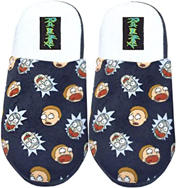 RICK AND MORTY Character House Shoes Adults Navy Mule Slippers