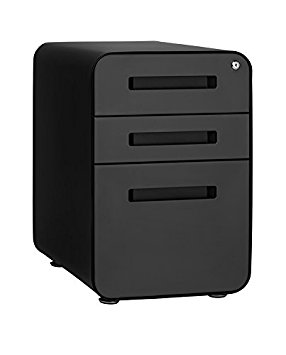 Stockpile 3-Drawer File Cabinet (Black/Grey)