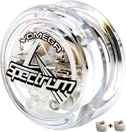 Yomega Spectrum – Light up Fireball Transaxle YoYo with LED Lights for Intermediate, Advanced and Pro Level String Trick Play   Extra 2 Strings & 3 Month Warranty (Clear)