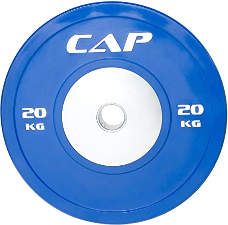 CAP Barbell Olympic Competition Rubber Bumper Plate with Steel Hub (Single), Compatible with 2-Inch Bars