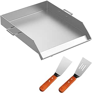 VEVOR Grillplatte 40,6 x 45,7 cm Edelstahl Plancha mit flacher Oberseite für die Außenküche BBQ