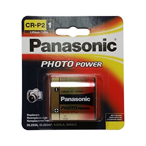 Panasonic CR-P2PA/1B Photo Power CR-P2 Lithium Battery, 1 Pack (Gold)