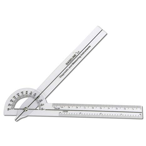 Baseline 12-1005 180 Degree Clear Plastic Pocket Goniometer, 6" Length