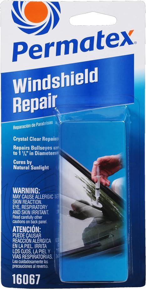 Permatex 16067 Bullseye Windshield Repair Kit, 025 oz. Syringe, 025 Ounce Syringe, White