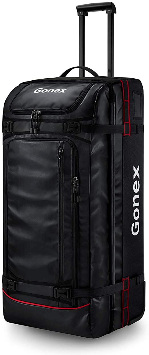 Gonex Rolling Duffle Bag with Wheels, 100L Water Repellent Large Wheeled Travel Duffel Luggage with Rollers 30 inch, Black