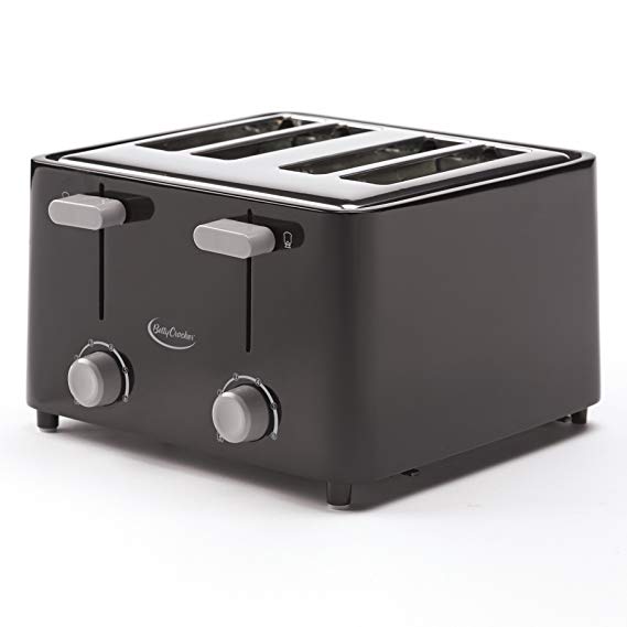 Betty Crocker BC-2626CB RA28687 4-Slice Toaster, Black