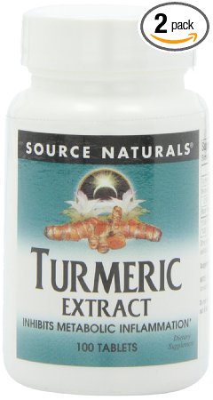 Source Naturals Turmeric Extract, 100 Tablets (Pack of 2)
