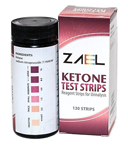 ZAEL Ketone Test Strips, 120 Strips   Free Low Cab One Week Meal Plan (8x11), Ketone Urine Test * Perfect for Ketosis, Diabetics, Paleo & Atkins Diet. Professional Lab Grade Test Pads