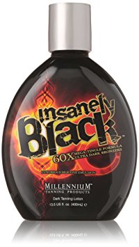 Millenium Tanning Insanely Black 60X UV Bronzer Accelerator Tanning Lotion, 2 Count, 13.5 fl oz