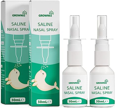 GROWNSY Baby Saline Nasal Spray, 2 PCS Natural Nasal Spray with Xylitol, Non-Alcoholic, Instant Relief of Nasal Congestion and Daily Care