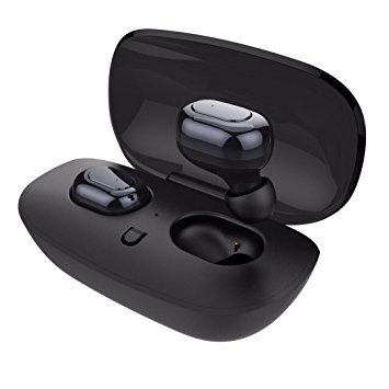 Wireless Earbud, V4.1 Mini Bluetooth Earbuds, Car Bluetooth Headset Invisible Headphone with Mic and 800 mAh Charging Box, 3-Hr Playing Time Cell Phone Bluetooth Earpiece for iPhone Samsung Android