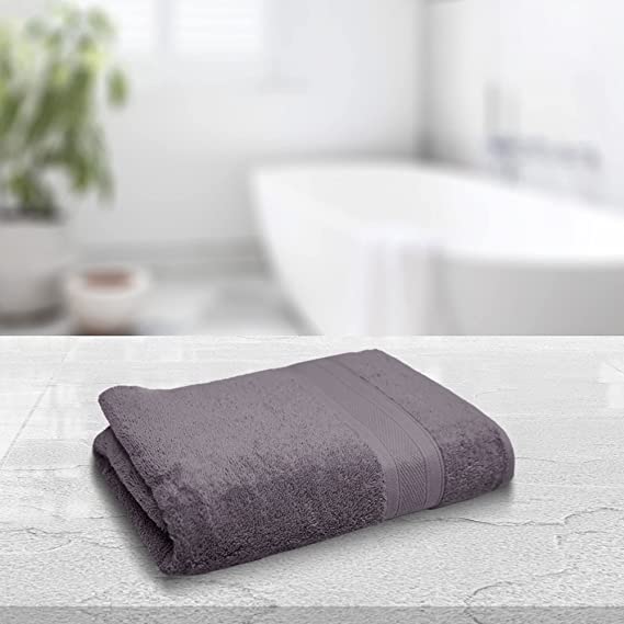 TRIDENT Bath Towel, 1 Piece Bathroom Towel, 100% Cotton, Highly Absorbent, Super Soft, Soft and Plush, 500 GSM (Charcoal)