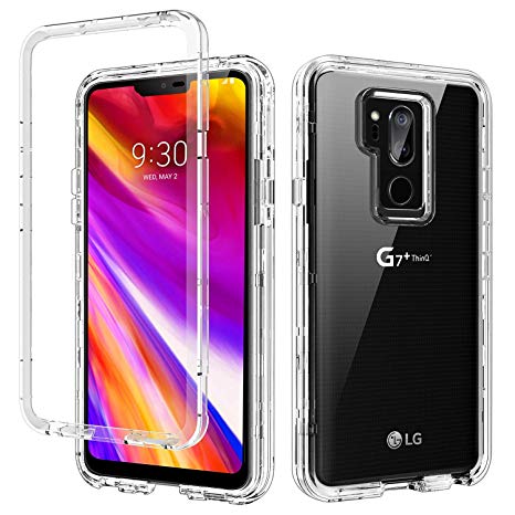 BENTOBEN LG G7 Case/LG G7 ThinQ Case (2018), Transparent Clear 3 in 1 Heavy Duty Rugged Full Body Shockproof Hard PC Flexible TPU Bumper Three Layer Durable Protective Phone Case Cover, Crystal Clear