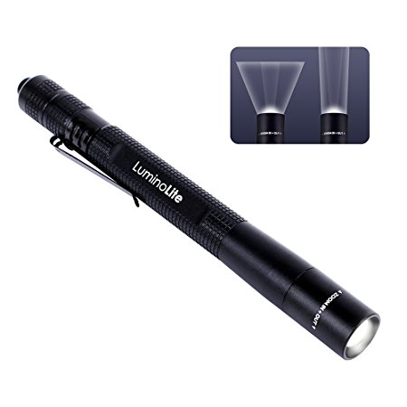 150LM Super Bright LED Pen Flashlight, Tactical Pen Light, 2 Modes, Features Zoomable Beam, Quick Click Switch, Aluminum Solid Built, Pocket Size with Full Size Performance. Ideal for Inspection & EDC