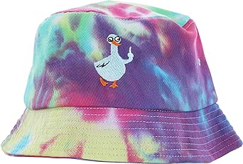 Pavilion Gift Company Duck Humorous Tie Dye Adult Bucket Hat, Multicolor, One-Size-Fits-Most