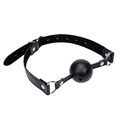 Leather Open Mouth Collar Open Breathable Leather Paly Ball for Women Men,Adjustable Strap,Free Bag