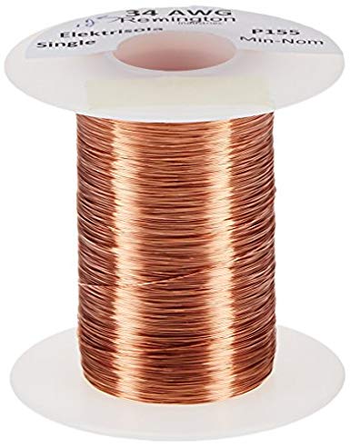Remington Industries 34SNSP.25 34 AWG Magnet Wire, Enameled Copper Wire, 4 oz, 0.0069" Diameter, 2022' Length, Natural