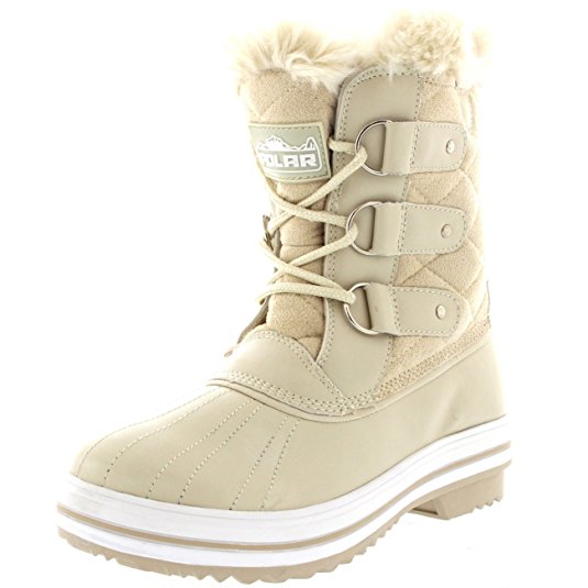 Womens Snow Boot Nylon Short Winter Snow Fur Rain Warm Waterproof Boots