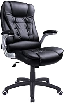 Office Chair with 76 cm High Back Large Seat and Adjustable Armrest Computer Desk Swivel Chair OBG51B