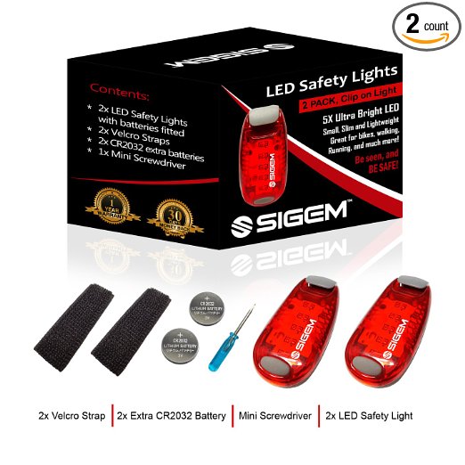 LED Safety Lights   FREE Bonuses | Clip on Flashing Strobe Light High Visibility for Running Jogging Walking Cycling Best reflective gear for Kids Dogs Bicycle Helmet and Bike Tail light