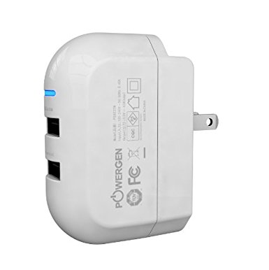PowerGen 3.4-Amp (17 Watt) Dual USB Wall Charger Designed for Apple and Android Devices