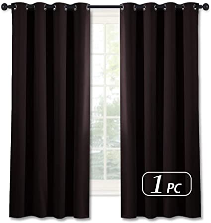 NICETOWN Grommet Blackout Curtain Panels - Triple Weave Microfiber Energy Saving Thermal Insulated Draperies (1 Panel, W52 x L63, Toffee Brown)