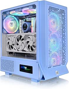 Ceres 330 TG ARGB Hydrangea Blue Mid Tower E-ATX Case Supports Hidden-Connector Motherboard; Preinstalled 2 x CT140 ARGB Fans; Rotational PCIe Slots; CA-1Y2-00MFWN-00; 3 Year Warranty